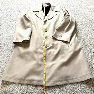 Men's Quality Fashions 38 short men's overcoat light tan faux fur lined USA Vtg